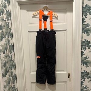 Helly Hansen Kids Bibs in Black with Bright Orange Straps